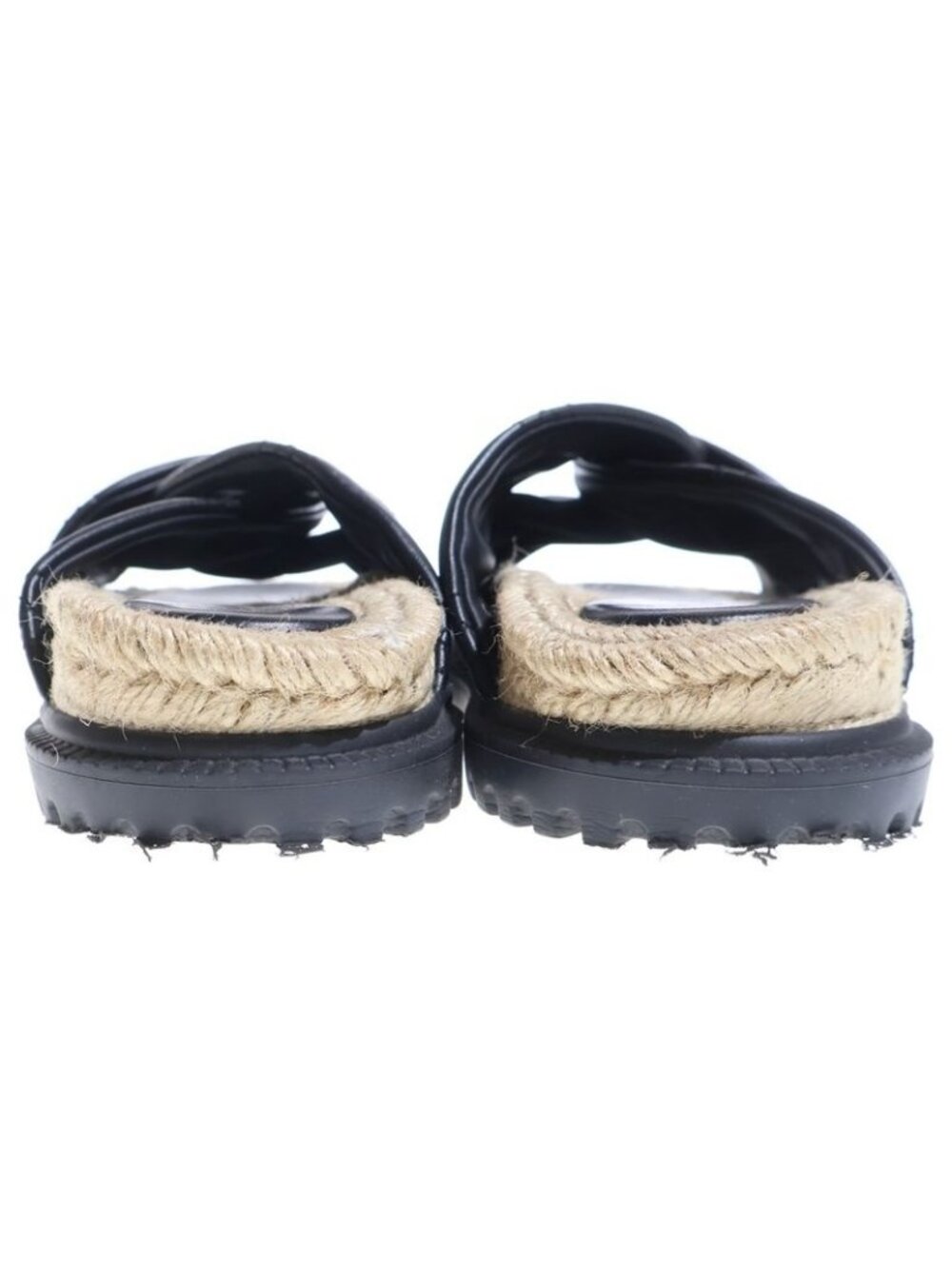 Dior Dtwist Cannage Lambskin Mule Logo Leather Sandals Black Beige - Picture 3 of 6